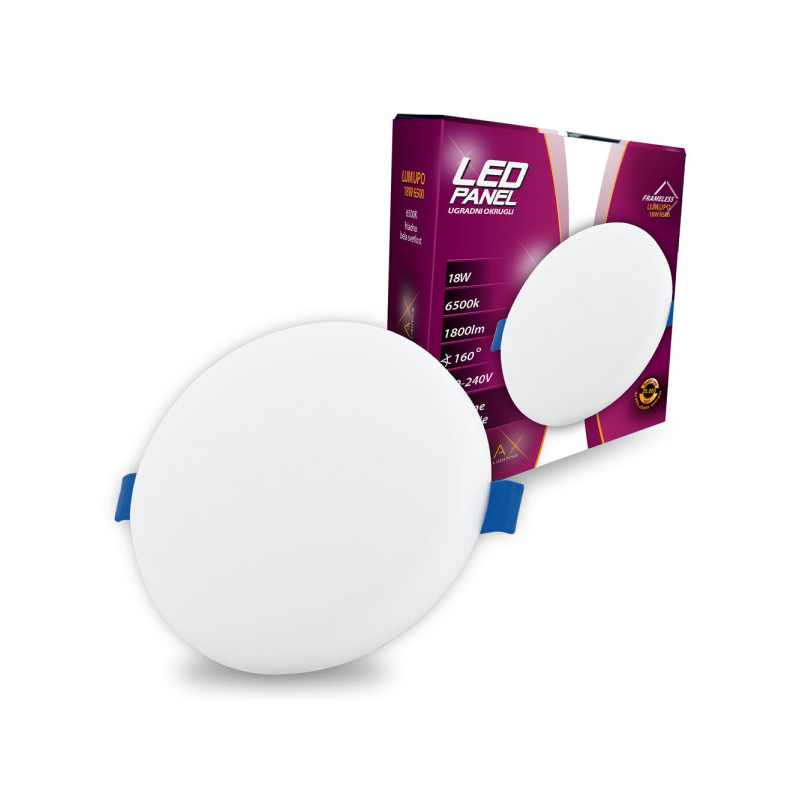 Led Panel High Lumen Frameless LUMUPO-18W 6500K Ugradni-Okrugli 1800 lm