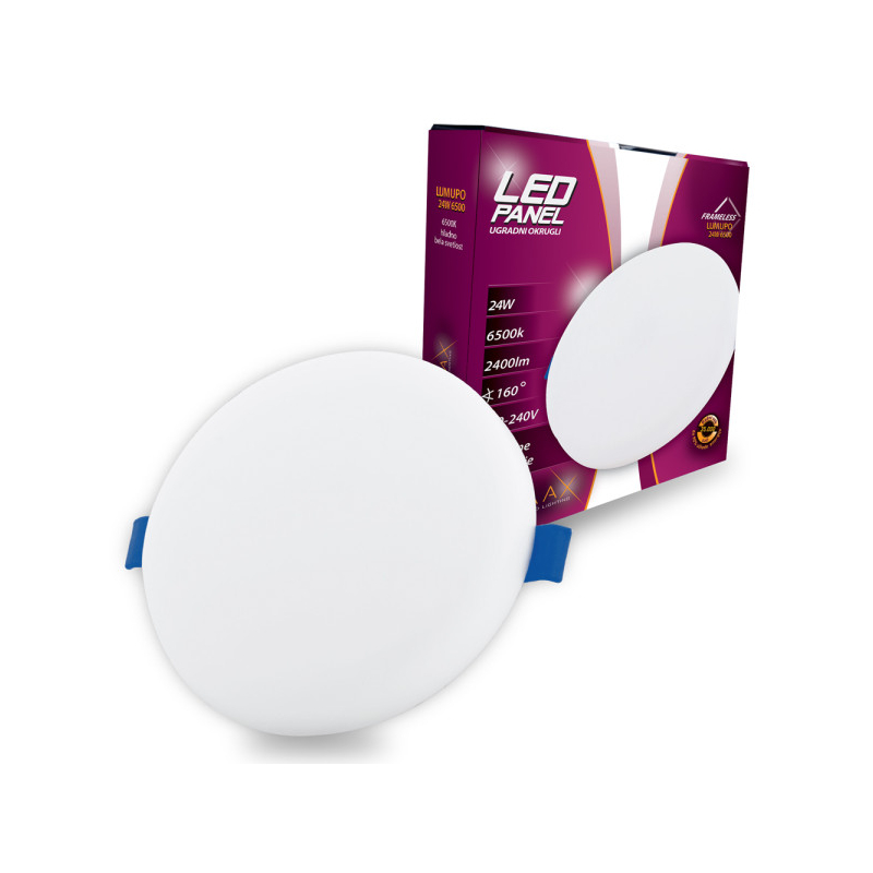 Led Panel High Lumen Frameless LUMUPO-24W 6500K Ugradni-Okrugli 2400 lm