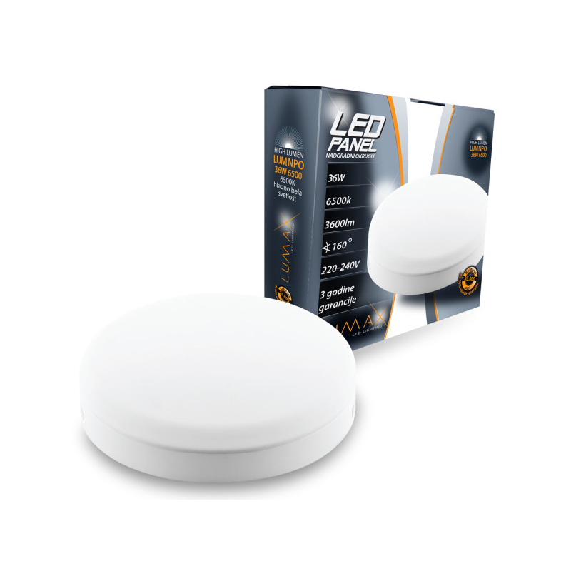 Led Panel High Lumen LUMNPO-36W 6500K Nadgradni-Okrugli 3600 lm