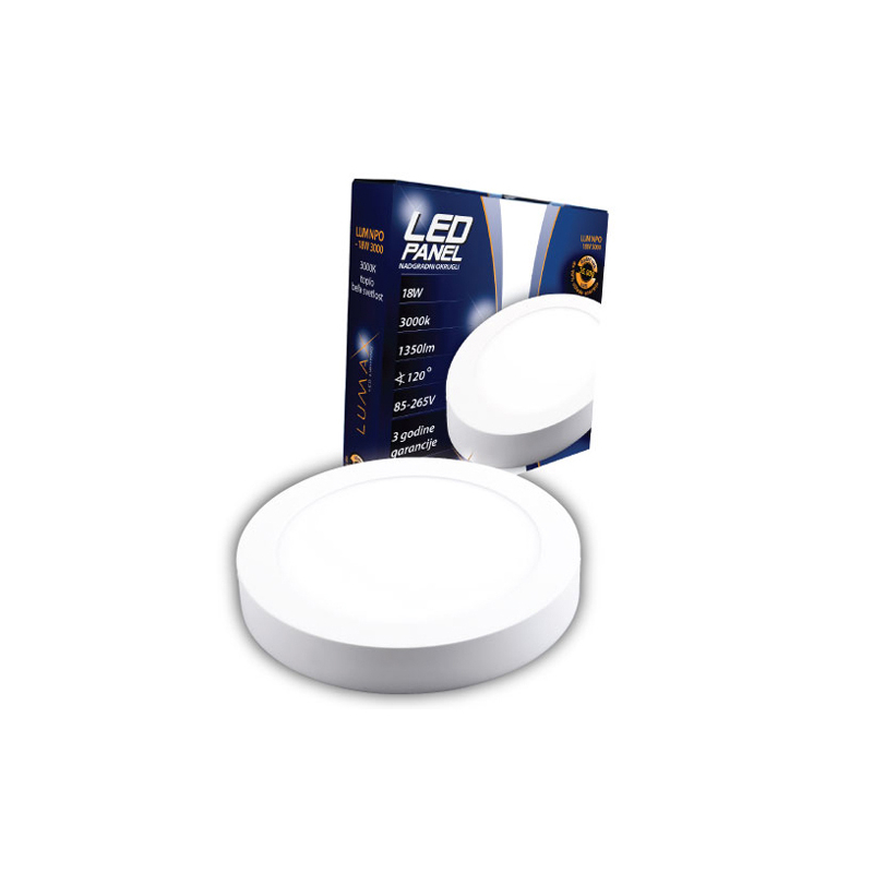 Led Panel LUMNPO-18W 3000K Nadgradni-Okrugli 1530 lm