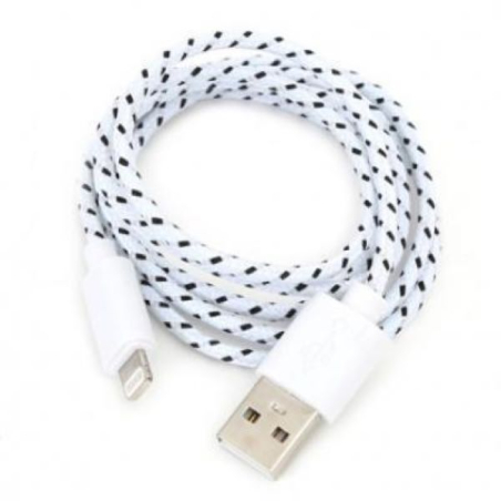 Omega Kabl OUFBIPCW micro USB-USB Svetleci Belo-Crni