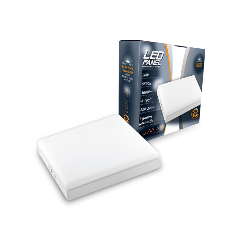 Led Panel High Lumen LUMNPK-36W 6500K Nadgradni-Cetvrtasti 3600 lm