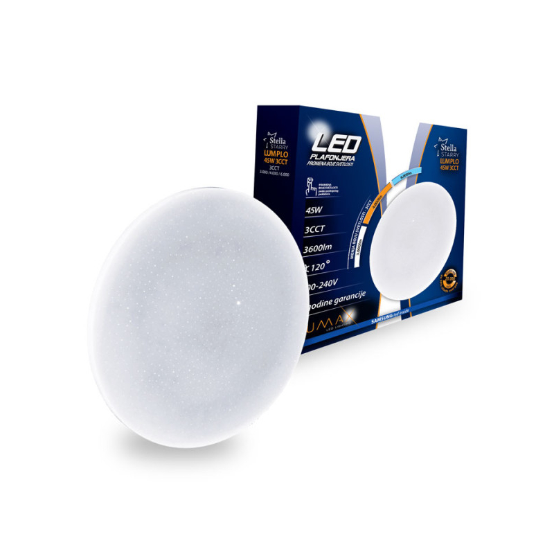 Led Plafonjera STELLA STARRY LUMPLO-45W 3CCT (6000/4000/3000K) 3600lm 380X68