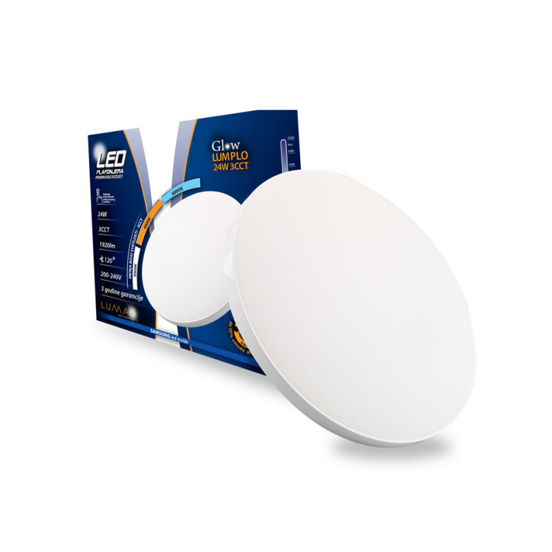 Led Plafonjera GLOW LUMPLO-24W 3CCT (6000-4000-3000K)1920lm