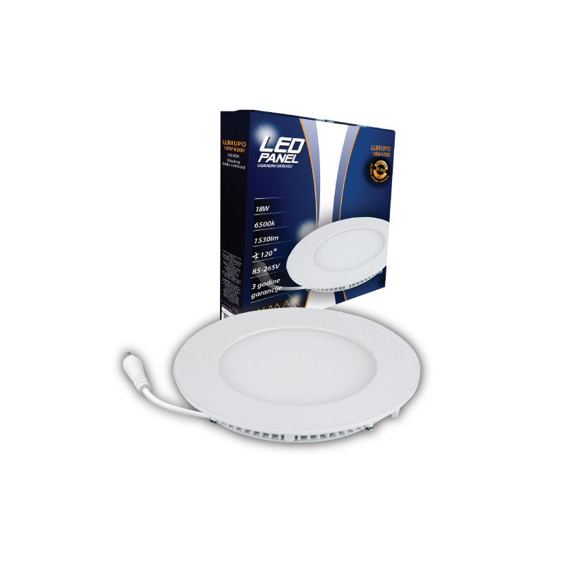 Led Panel LUMUPO-18W 6500K Ugradni-Okrugli 1530 lm