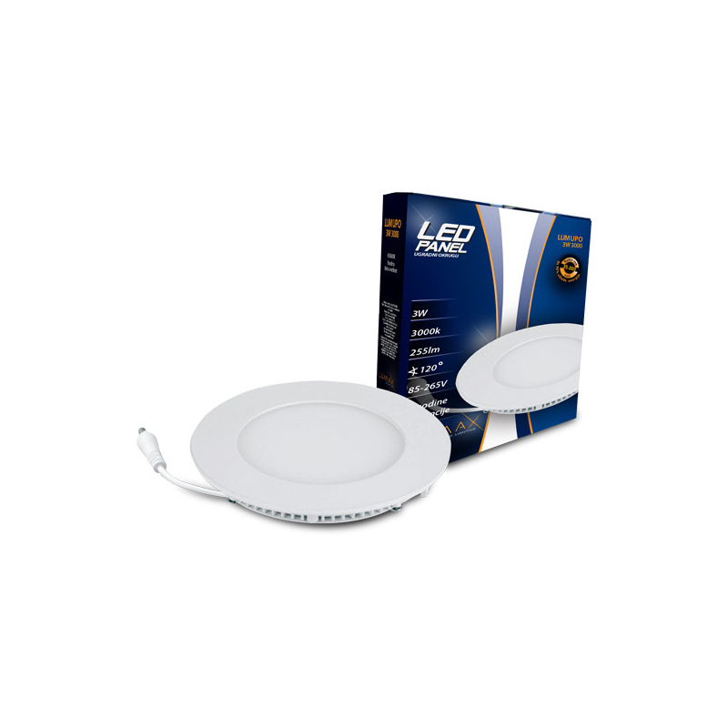 Led Panel LUMUPO-3W 3000K Ugradni-Okrugli 255 lm