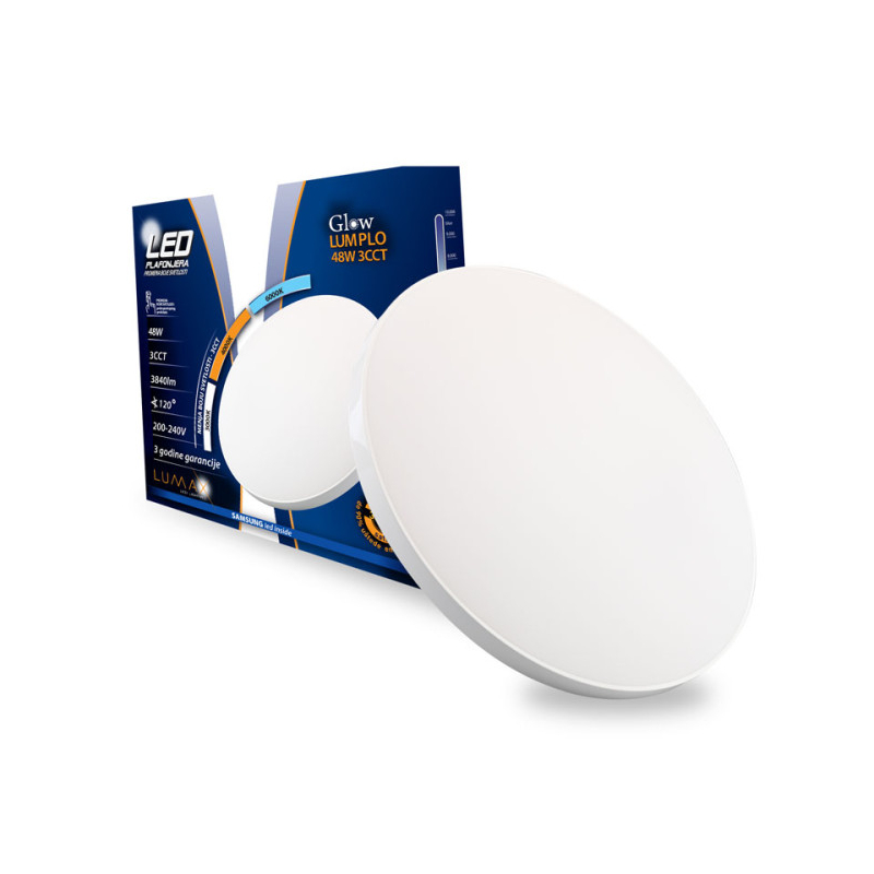 Led Plafonjera GLOW LUMPLO-48W 3CCT (6000-4000-3000K) 3840lm