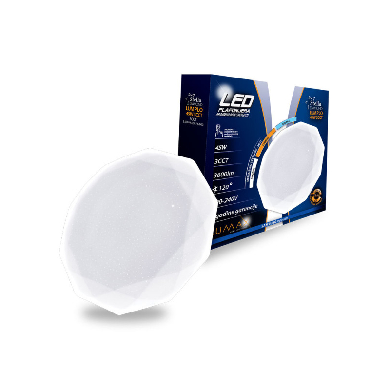 Led Plafonjera STELLA LUMPLO-45W 3CCT (6000/4000/3000K) 3600lm 380X68