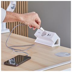 Kabl produžni ugradni za sto PowerDesk 1utičnica+usb 1A i 1C/2m Ampra Fellowes 100137173 beli
