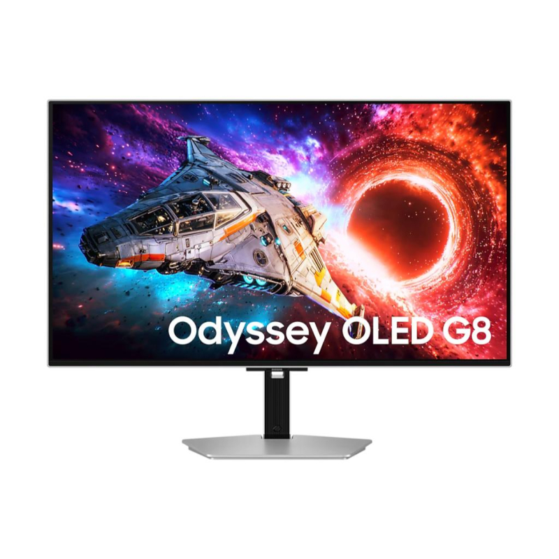 Monitor SAMSUNG LS32HG800SUXEN 32"/OLED/3840x2160/240Hz/0.03ms/HDMIx2,DP,USB-C/G-sync/pivot/srebrna Monitor SAMSUNG LS32HG800SUXEN 32"/OLED/3840x2160/240Hz/0.03ms/HDMIx2,DP,USB-C/G-sync/pivot/srebrna