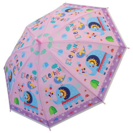 Children's Manual Umbrella 90cm Elephant Connect Pink