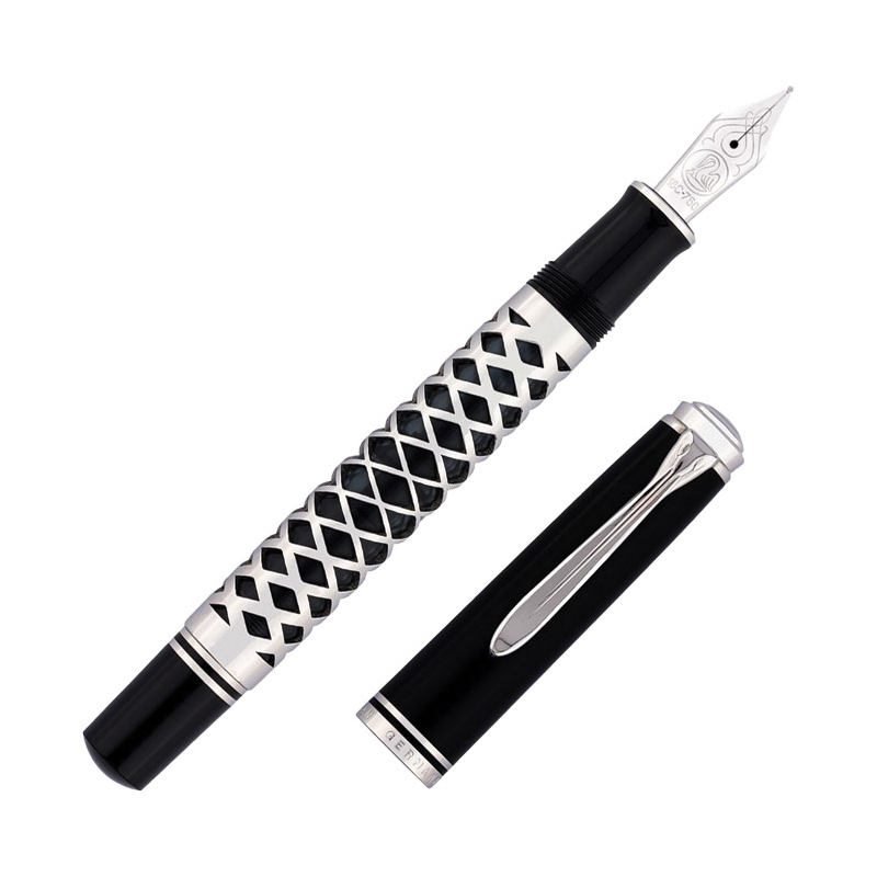 Fountain Pen Metal Sleeve G M805 (M) in Special Gift Box Pelikan 400205961 Black-Silver
