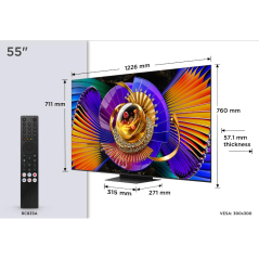 Televizor TCL 55C7L/SQD-MiniLED/55"/4K UHD/144Hz/Google TV/Bang&Olufsen/crna