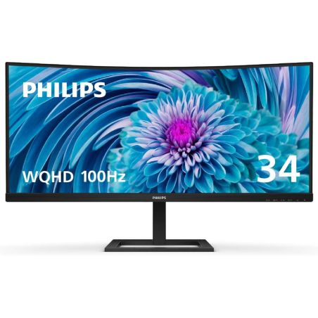 Monitor PHILIPS 346E2CUAE/00 34"/VA,zakrivljen,21:9/3440x1440/100Hz/1ms MPRT/HDMI,DP,USB/visina/crna
