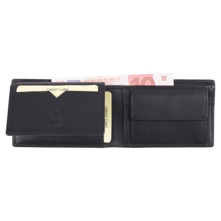 Novčanik kožni muški mali sa RFID zaštitom 61660 10,5x7x3 Tesoro HJP crna