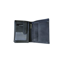 Novčanik kožni muški sa RFID zaštitom 80485 9,5x12,3x2,5 sa uzdužnom bordurom uspravni HJP siva