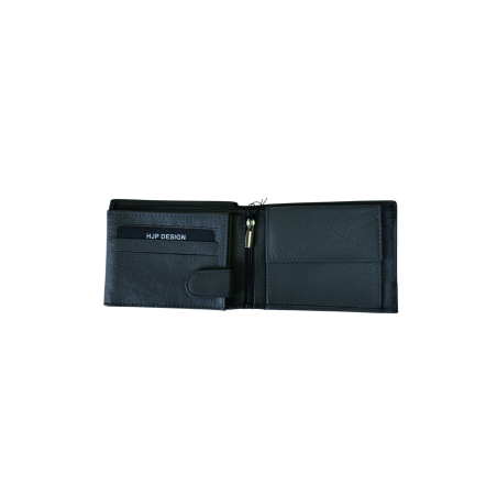 Novčanik kožni muški sa RFID zaštitom 85060 12x9x3 štepan crnim koncem položeni HJP siva