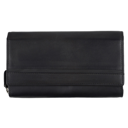 Novčanik veliki ženski kožni sa RFID zaštitom vintage 80488  18,5x11x3,5 HJP crna
