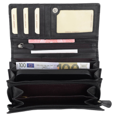 Novčanik veliki ženski kožni sa RFID zaštitom vintage 80488 18,5x11x3,5 HJP crna