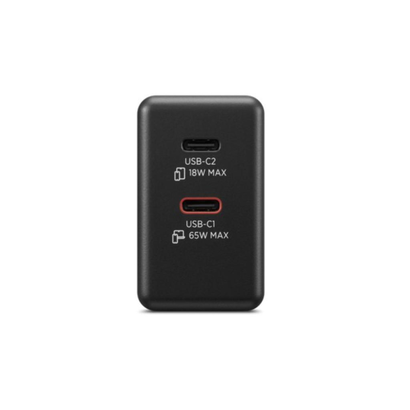 Lenovo Dual USB-C 65W GaN punjac crni
