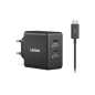 Lenovo Dual USB-C 65W GaN punjac crni