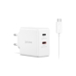 Lenovo Dual USB-C 65W GaN punjac beli