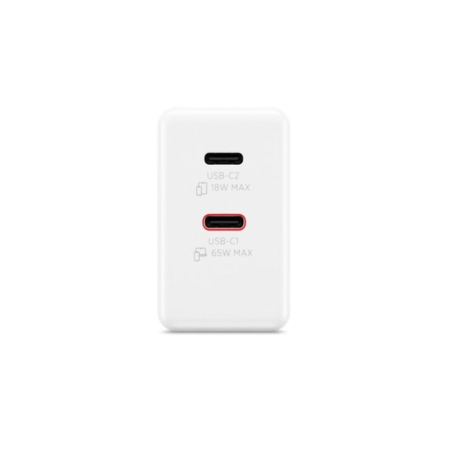Lenovo Dual USB-C 65W GaN punjac beli