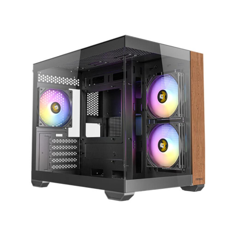 Kucište ANTEC CX600M WOOD ARGB Mini Tower/Micro-ATX/ITX/bez napajanja/kaljeno staklo/crna