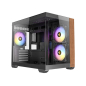 Kucište ANTEC CX600M WOOD ARGB Mini Tower/Micro-ATX/ITX/bez napajanja/kaljeno staklo/crna