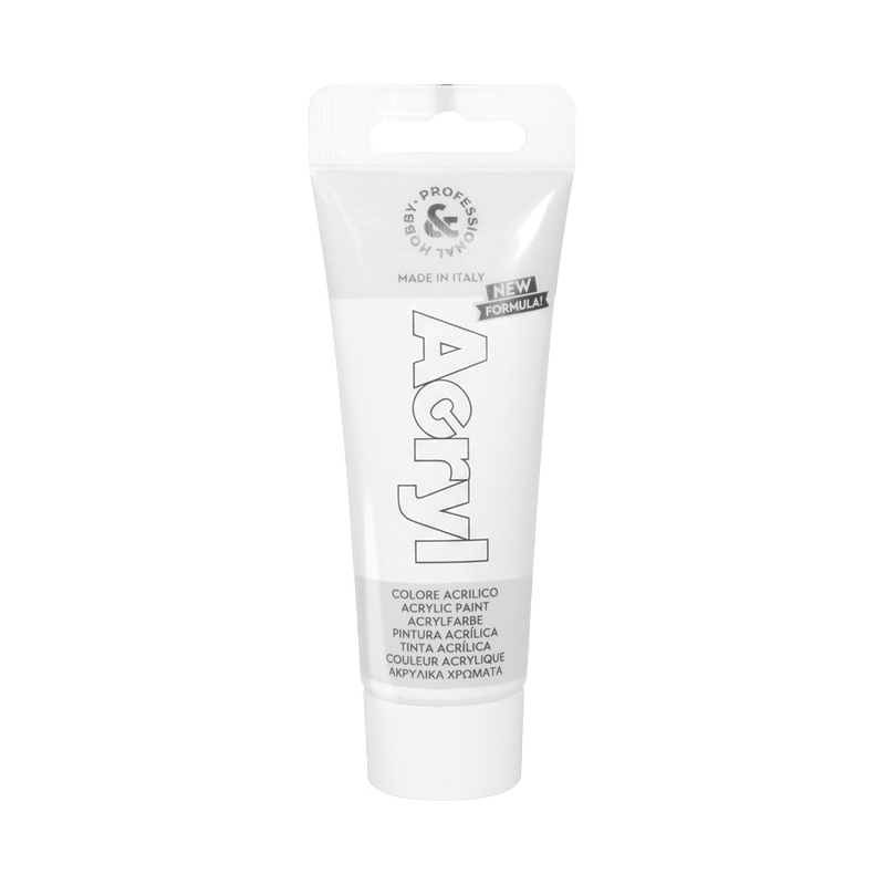Boja akrilna H&P 75ml pvc tuba CMP 420TA75100N bela (white) blister