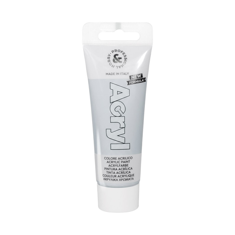 Boja akrilna H&P 75ml pvc tuba CMP 420TA75910N srebrna (silver) blister