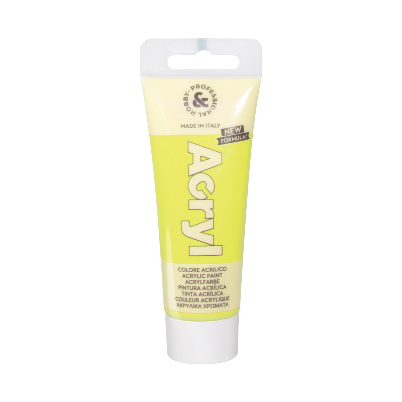 Boja akrilna H&P 75ml pvc tuba fluo CMP 420TAF75210N žuta (fluorescent yellow) blister