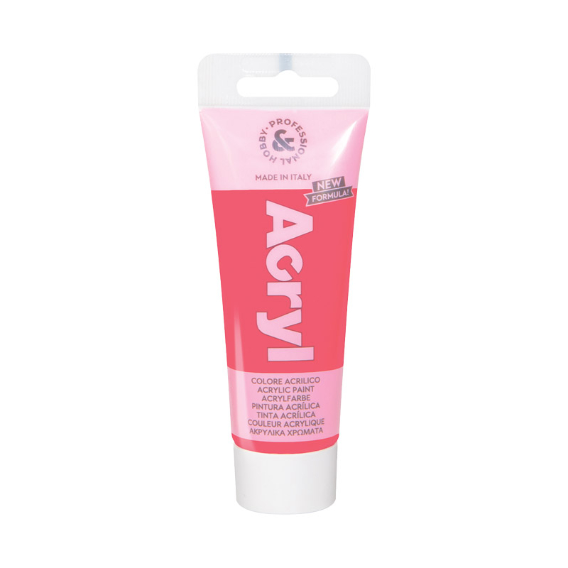 Boja akrilna H&P 75ml pvc tuba fluo CMP 420TAF75370N roze (fluorescent pink) blister