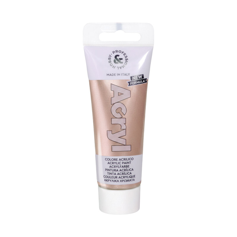 Boja akrilna H&P 75ml pvc tuba metalik CMP 420TAM75923N zlatno roze (rose gold) blister
