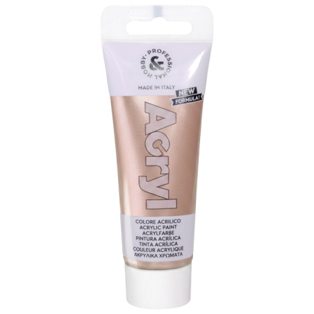 Boja akrilna H&P 75ml pvc tuba metalik CMP 420TAM75923N zlatno roze (rose gold) blister