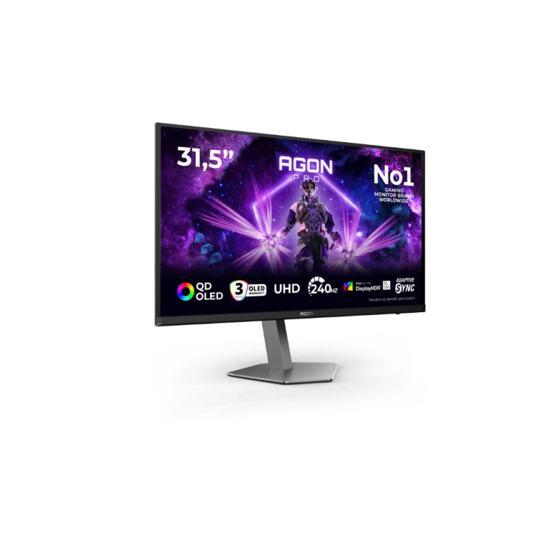 Monitor AOC AG326UZD2 31.5"/OLED/3840x2160/240Hz/0.03ms GtG/HDMIx2,DP,USB-C/G-sync/Pivot/visina/crna