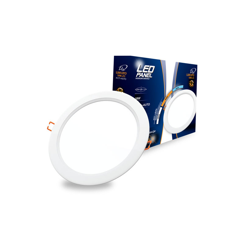 Led Panel DISC LUMUPO-18W 3CCT+AUTO Ugradni-Okrugli 1800lm