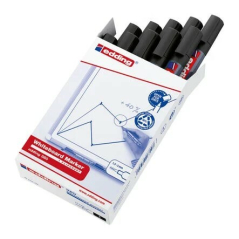Marker za belu tablu E-360 1,5-3mm, zaobljeni, pak. sa 10 kom. Edding crna