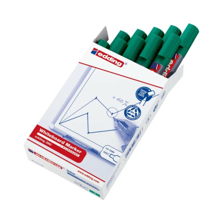 Marker za belu tablu E-360 1,5-3mm, zaobljeni, pak. sa 10 kom. Edding zelena