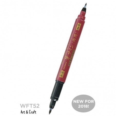 Brush Pen Zebra WFT52 Double end Red/Black (telo crveno/mastilo crno) 51840  4901681518401
