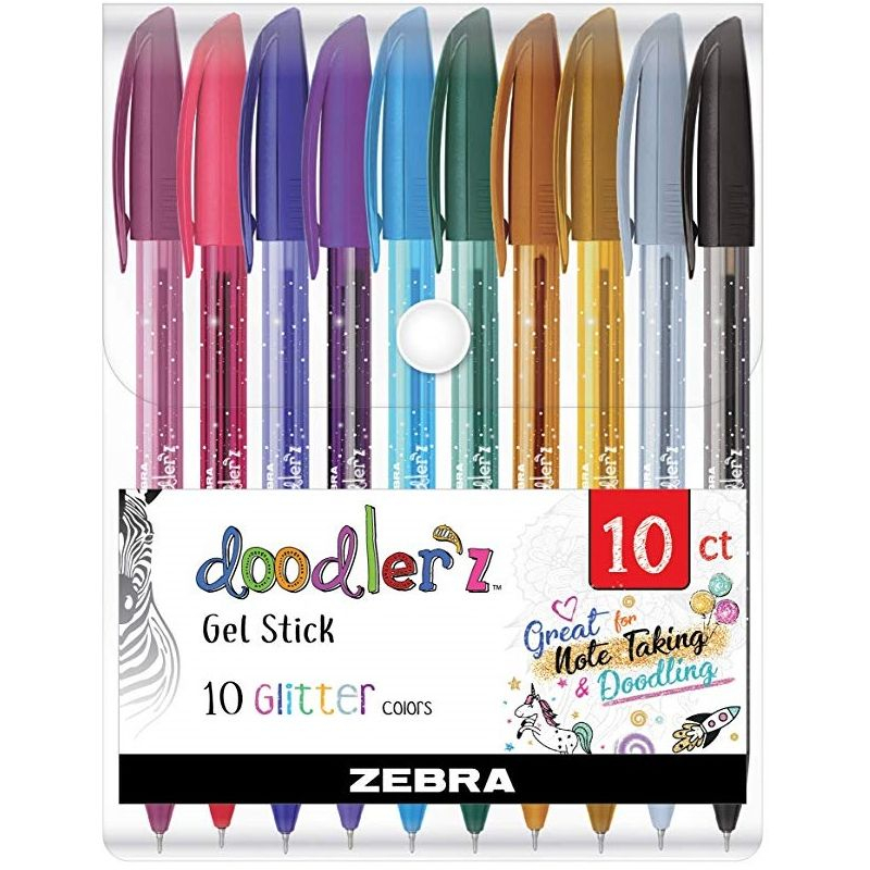 Flomaster Zebra Doodler`z Gliter gel 10boja/set